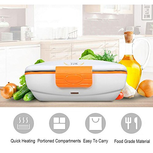Lunch Box, Portable Electric Heating Lunch Warmer Box with Removable Stainless Steel Container Food Heater and a Car Charger