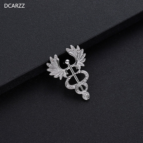 Fashion Sceptre Brooches Women Medical Jewelry Gold Silver Plated Lapel Pin Metal Christmas Jewelry Crystal Pins Men Accessories