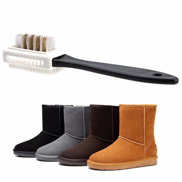 2Pcs New Black 3 Side Cleaning Brush For Suede Nubuck Boot Shoes S Shape Shoe Cleaner Wholesale