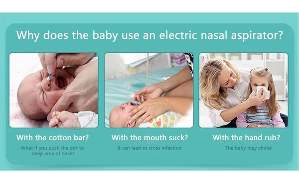 Baby Nasal Aspirator Electric Safe Hygienic Nose Cleaner With 2 Sizes Of Nose Tips And Oral Snot Sucker For Newborns Boy Girls