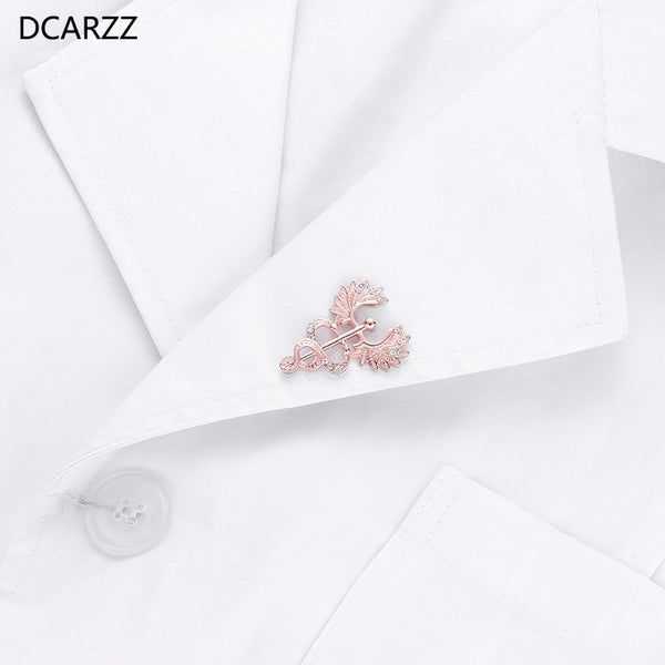 Fashion Sceptre Brooches Women Medical Jewelry Gold Silver Plated Lapel Pin Metal Christmas Jewelry Crystal Pins Men Accessories