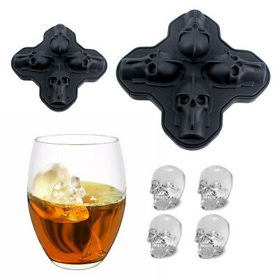 Ice Cube Maker Skull Shape Chocolate Mould Ice Cream DIY Tool Whiskey Wine Cocktail Ice Cube 3D Silicone Mold
