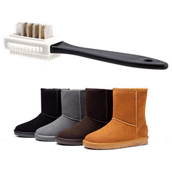 2Pcs New Black 3 Side Cleaning Brush For Suede Nubuck Boot Shoes S Shape Shoe Cleaner Wholesale